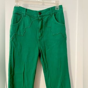 pastiche green western jeans